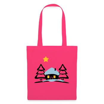 Maison de Noël au Pôle Nord - Sac en tissu - rose azalée - Devant