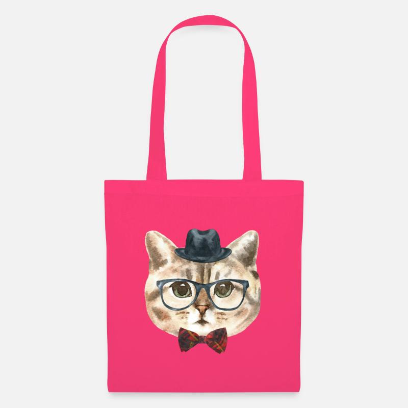nerd cat - Tote Bag - azalea