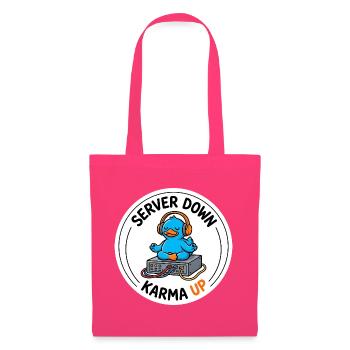 Server down Karma up IT Admin Gelassenheit T-Shirt - Stoffbeutel - Azalea - Vorne