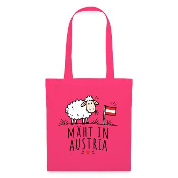 Mäht in Austria – Lustiges Schafmotiv - Stoffbeutel - Azalea - Vorne