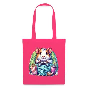 Gaming Hamster Im Entspannungsmodus Mit Popcorn - Stoffbeutel - Azalea - Vorne