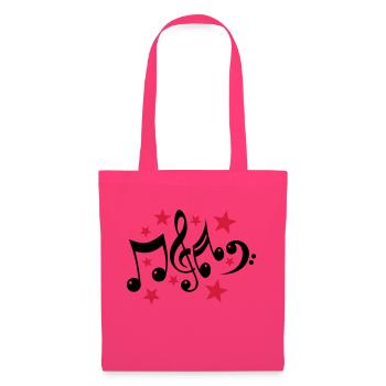 Music Notes and Stars 2c - Tote Bag - azalea - Front