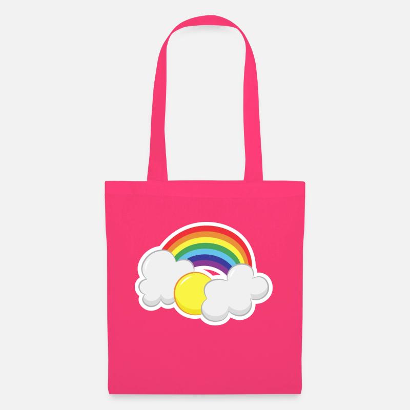 Regenbogen mit einer Sonne und Wolken - Stoffbeutel - Azalea