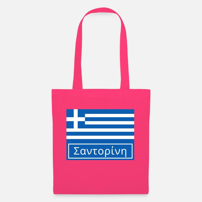 Santorini auf Griechisch geschrieben - Stoffbeutel - Azalea