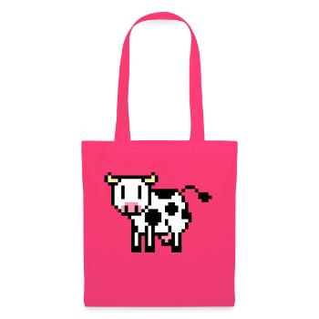 Guiguitte PixelArt - Sac en tissu - rose azalée - Devant