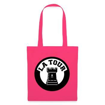 Logo La Tour Pièce d'Échecs Style Emblème Cercle - Sac en tissu - rose azalée - Devant