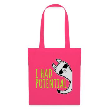 I Had Potential Ich Hatte Potenzial Lama Logo - Stoffbeutel - Azalea - Vorne