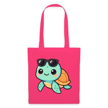 Cute turtle cartoon with sunglasses - Tote Bag - azalea - Front