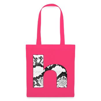 Peau de serpent Motif Lettre h - Sac en tissu - rose azalée - Devant