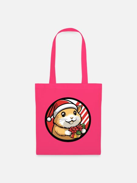 Hamster mit Weihnachtsgeschenk - Stoffbeutel - Azalea
