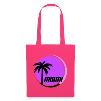Miami Palm Trees Néon Rétro - Sac en tissu - rose azalée - Devant