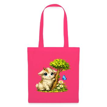 Cuddly goat with butterfly - Tote Bag - azalea - Front