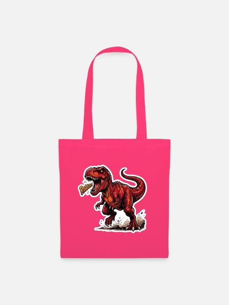 Feuerroter Dino Roar Sticker - Stoffbeutel - Azalea