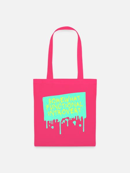Somewhat Functional Introvert Spruch Logo Text - Stoffbeutel - Azalea