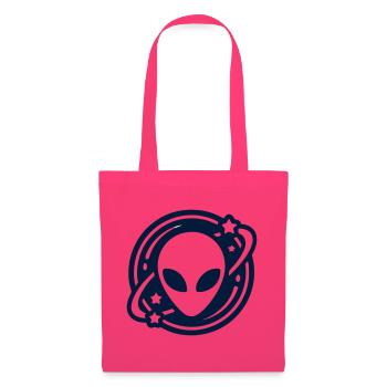 Alien Kopf Weltraum Logo - Stoffbeutel - Azalea - Vorne