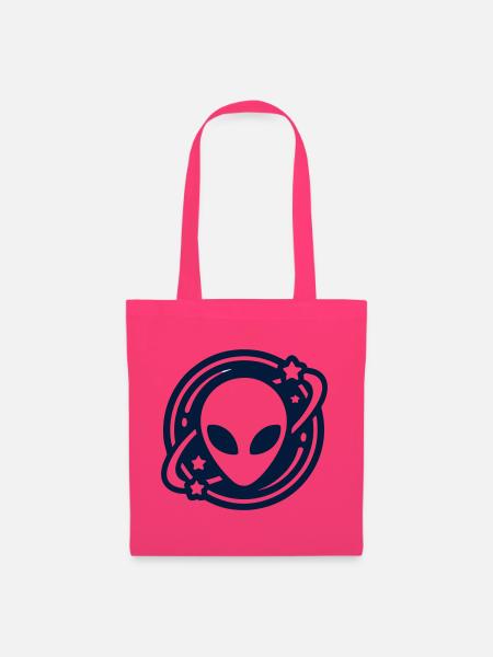 Alien Kopf Weltraum Logo - Stoffbeutel - Azalea