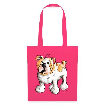 Bulldog anglais - Sac en tissu - rose azalée - Devant