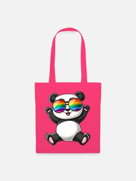 Panda Cartoon mit einer Pride Rainbow Brille. - Stoffbeutel - Azalea