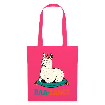 Baa-Lance – Königliches Lama in Balance - Stoffbeutel - Azalea - Vorne