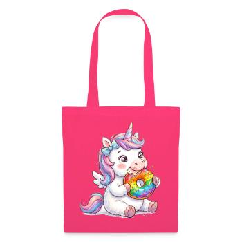Einhorn mit Donut NeonMane - Stoffbeutel - Azalea - Vorne