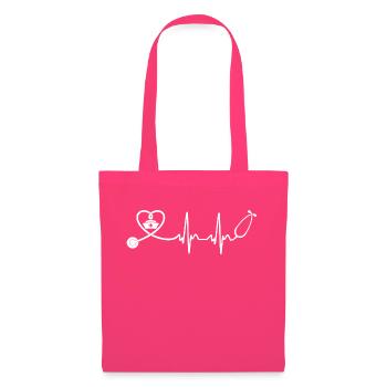 Krankenschwester - Krankenschwester - Herzschlag - Stoffbeutel - Azalea - Vorne