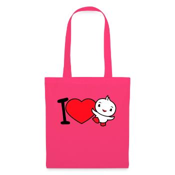 J’aime oiseau coeur symbole amour heureux mignon - Sac en tissu - rose azalée - Devant