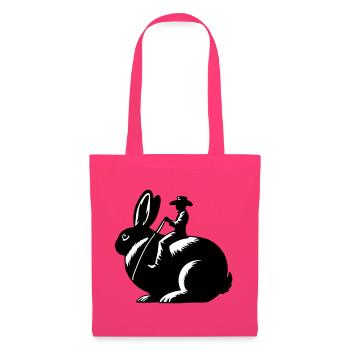 Rabbit Rider (nur Motiv - ohne Kontur, 2-farbig) - Stoffbeutel - Azalea - Vorne