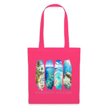 Marshallinseln Travel – Südsee Strand & Riff - Stoffbeutel - Azalea - Vorne
