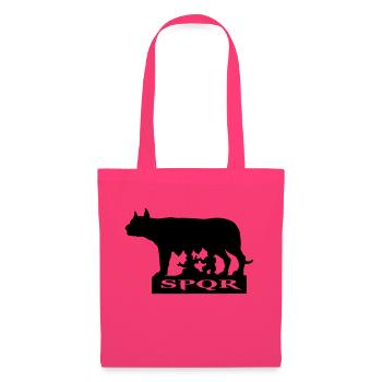 spqr louve romulus remus symbole italien de Rome - Sac en tissu - rose azalée - Devant
