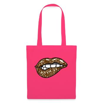 Lèvres de léopard - Sac en tissu - rose azalée - Devant