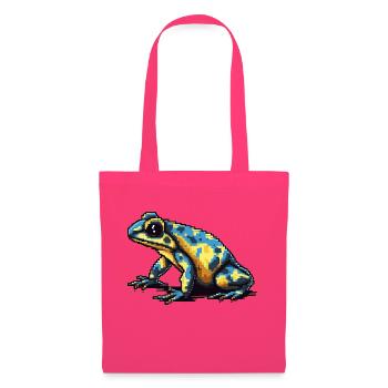Rétro pixel coloré poison dart grenouille en 8 bit - Sac en tissu - rose azalée - Devant