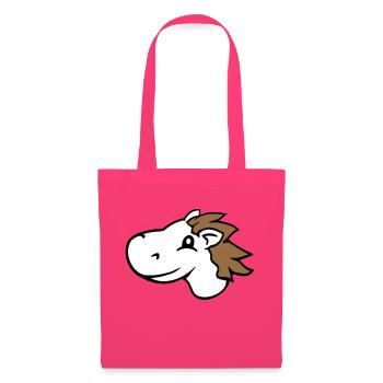 cheval mignon poney poulain équitation rapide comique cavalier - Sac en tissu - rose azalée - Devant