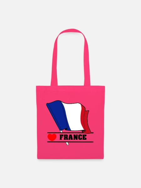 Frankreich Flaggenherz - Stoffbeutel - Azalea