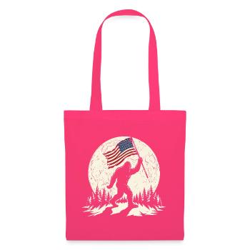 Bigfoot Lune Bigfoot patriotique drôle pour le 4e anniversaire - Sac en tissu - rose azalée - Devant