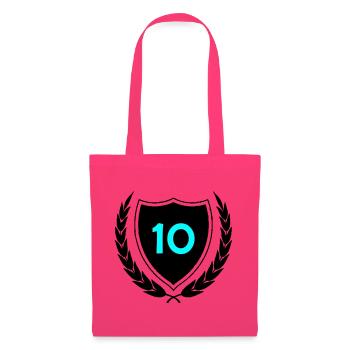 Imprimé en chiffres néon dix - Sac en tissu - rose azalée - Devant