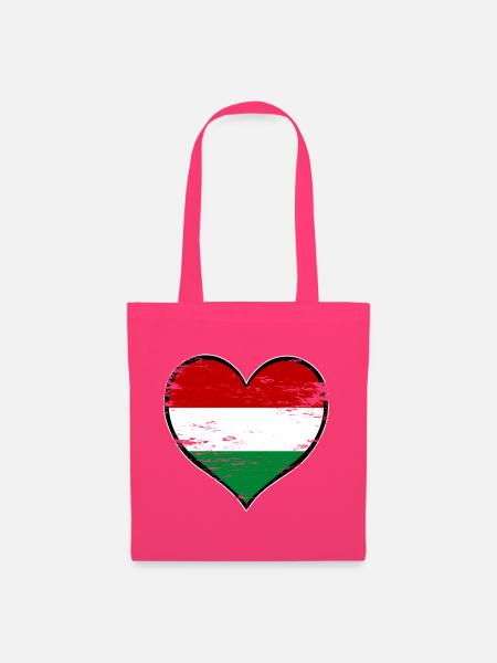 Ungarn Herzflagge used - Stoffbeutel - Azalea