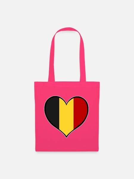Belgien Herzflagge - Stoffbeutel - Azalea