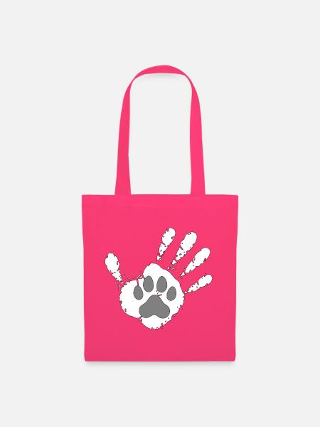 Hund Mensch High Five - Stoffbeutel - Azalea