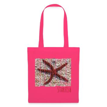 Seestern im Meer am Strand Vintage Urlaub Souvenir - Stoffbeutel - Azalea - Vorne