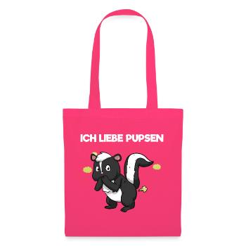 Ich Liebe Pupsen Stinktier Lustig Furzen Spruch - Stoffbeutel - Azalea - Vorne