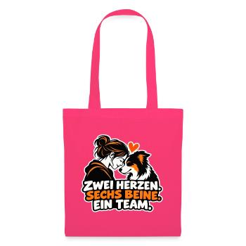 Zwei Herzen Sechs Beine Team - Stoffbeutel - Azalea - Vorne