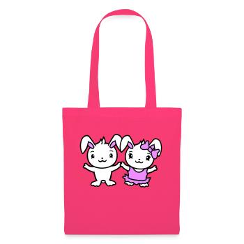 2 Bunnies Two Girlfriend Love Couple In Love Cute - Tote Bag - azalea - Front