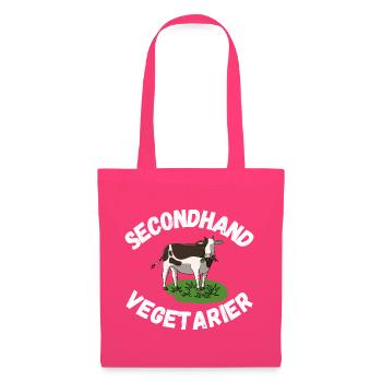 Secondhand Vegetarier Kuh - Stoffbeutel - Azalea - Vorne