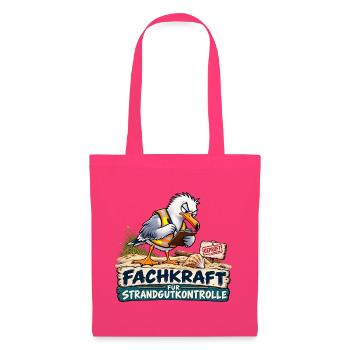 Fachkraft Strandgutkontrolle Cartoon - Stoffbeutel - Azalea - Vorne