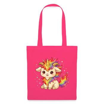 Unicorn Fire Goat Shirt Einhorn Feuer Ziege  - Stoffbeutel - Azalea - Vorne