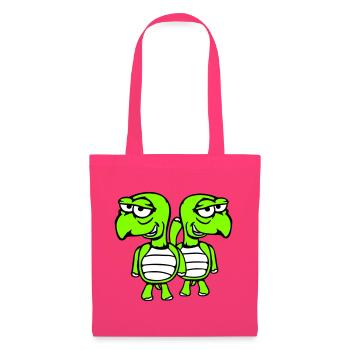 2 tortues amies drôles, idiotes et embarrassantes en équipe - Sac en tissu - rose azalée - Devant