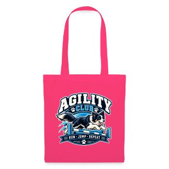 Agility Hund Club Sprung über Hürde - Stoffbeutel - Azalea - Vorne