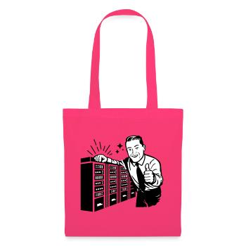 Retro IT-Admin lächelt – Vintage Tech Support - Stoffbeutel - Azalea - Vorne