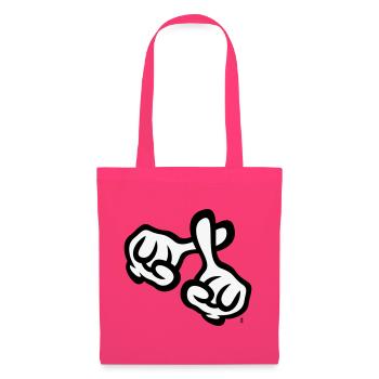 Croisons les doigts (mains / croix / Bible / religion, 2C) - Sac en tissu - rose azalée - Devant