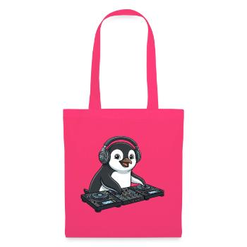 Pinguin DJ Musik Techno Party Comic - Stoffbeutel - Azalea - Vorne